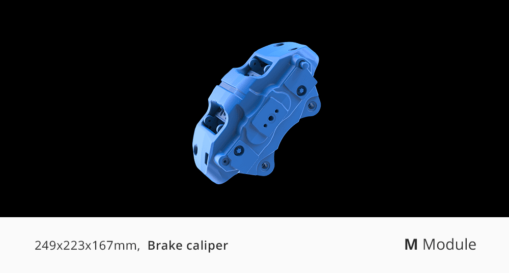 Industrial brake caliper 3D scan effectively scanned with 3DMakerpro Turtle M Module.