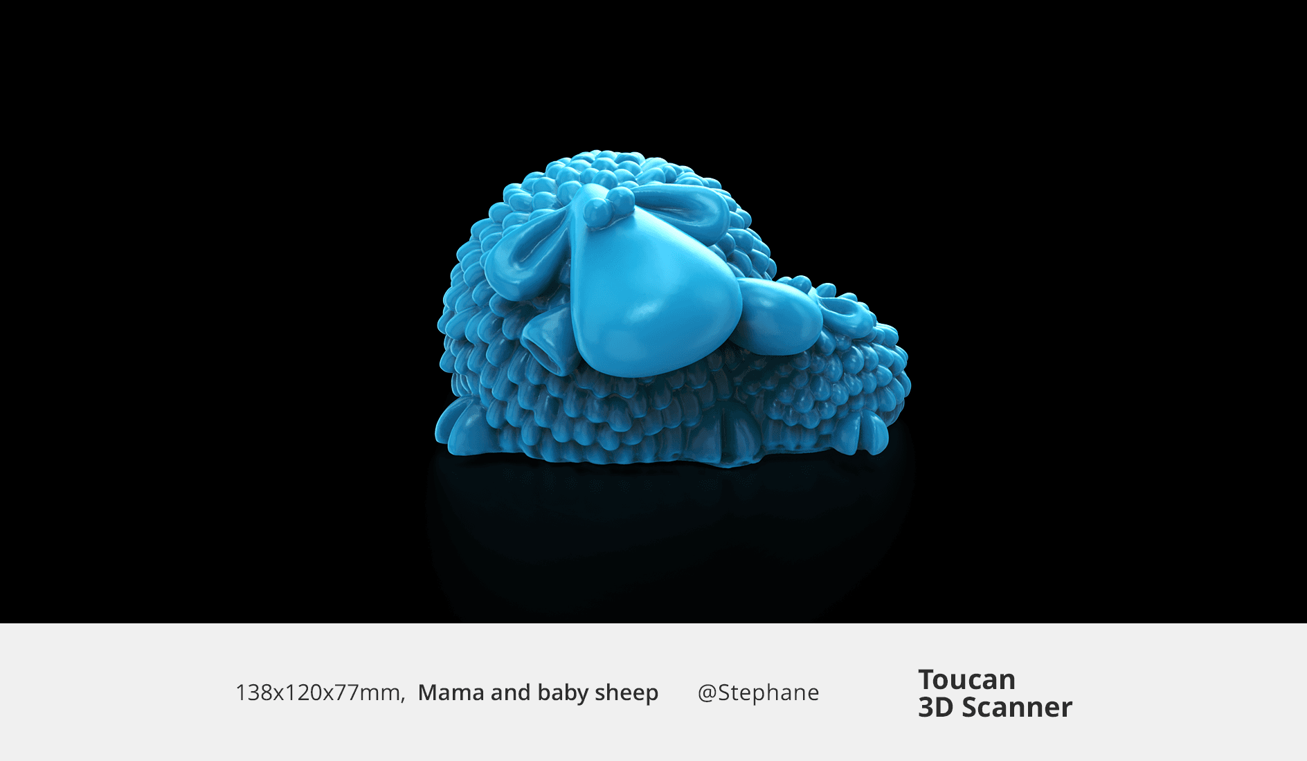 3D scanned model of mama and baby sheep figurines by Toucan 3D scanner.