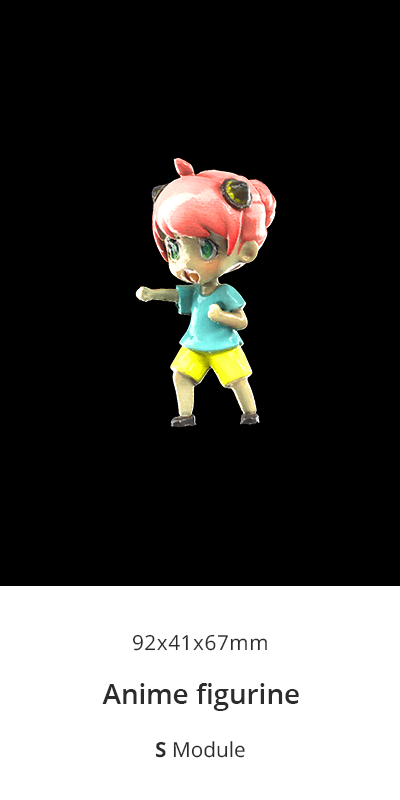 Highly detailed small anime figurine 3D scan using 3DMakerpro Turtle S Module.