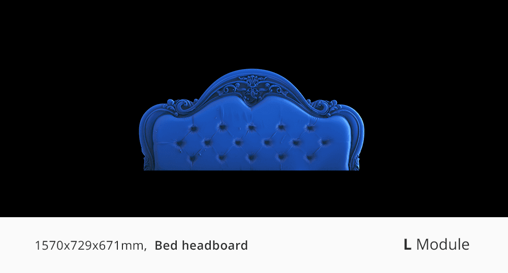 Large furniture bed headboard 3D scan captured with 3DMakerpro Turtle L Module.