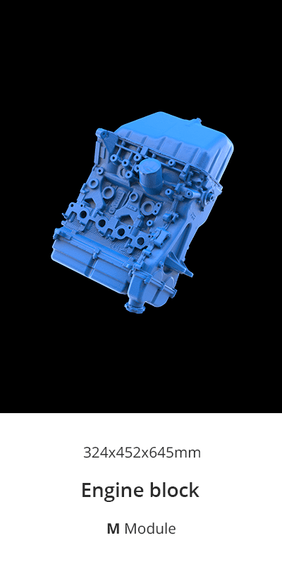 Automotive engine block 3D scan demonstrating the 3DMakerpro Turtle M Module.