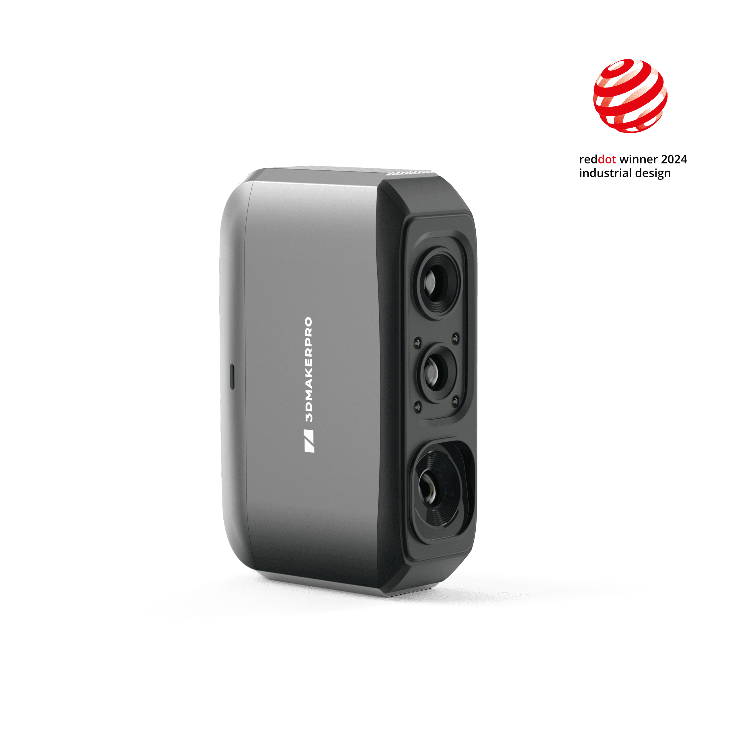 3DMakerpro Moose Lite 3D scanner, Red Dot Award 2024 winner, featuring 0.05mm high-precision industrial design.